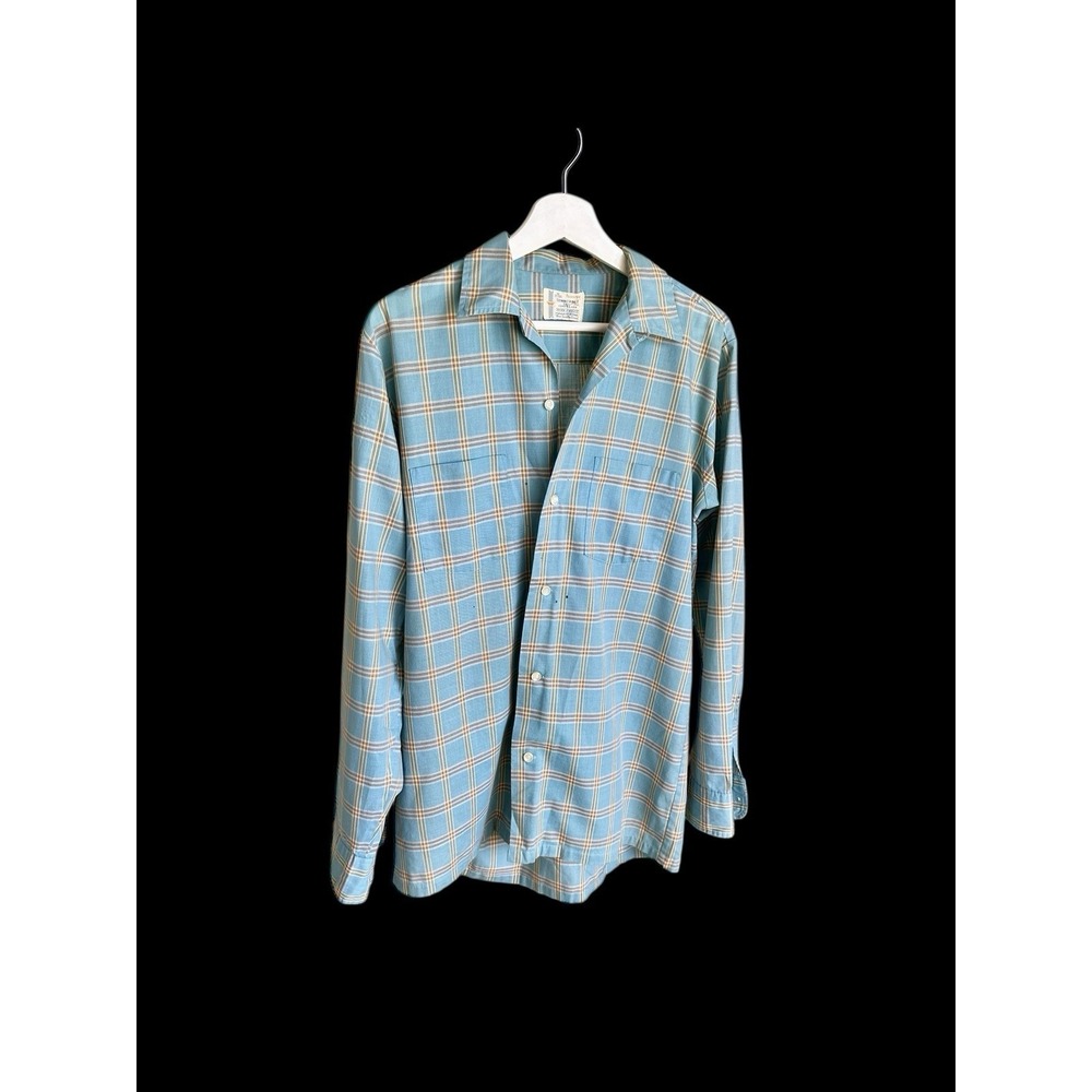 Vintage 60s JC Penney Towncraft Penn‎ Prest Long Sleeve Shirt Med Tall *flaws